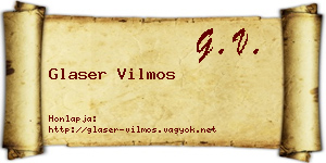 Glaser Vilmos névjegykártya